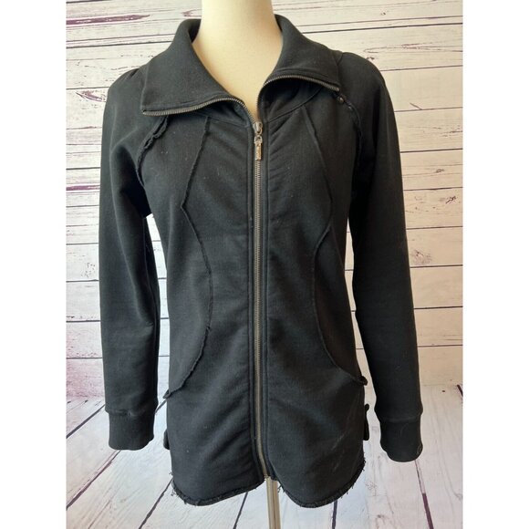 Silver Jeans Jackets & Blazers - Silver Jeans Full Zip jacket Black Shacket Small‎ Grunge Moto Pockets Y2K 80s